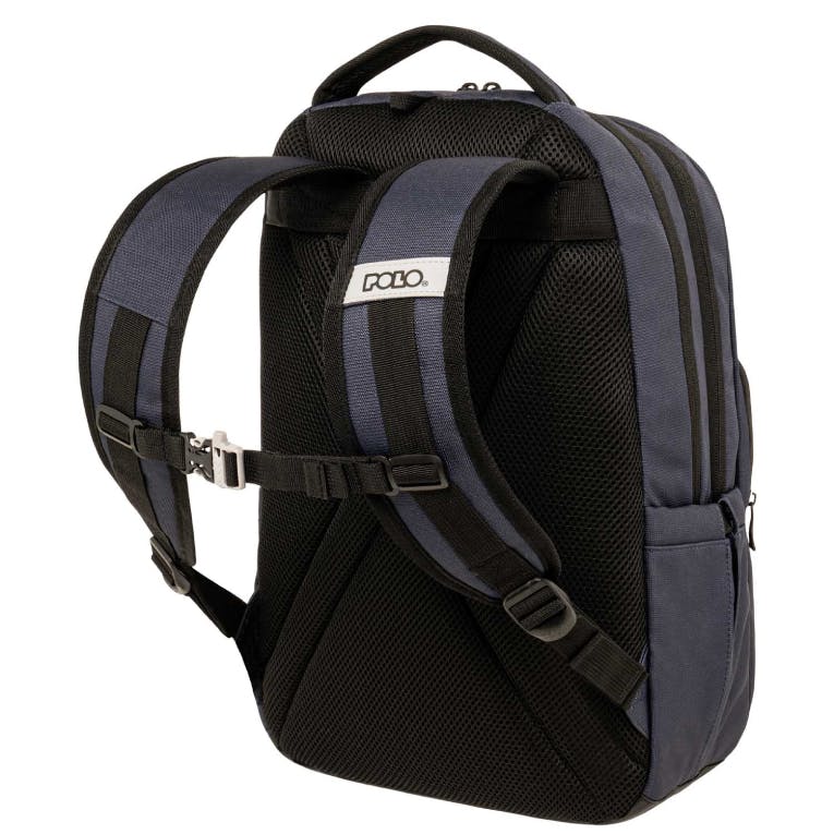 POLO - Σακίδιο Πλάτης Compact  Genius Backpack 2 Κεντρικές Θήκες Μπλε 9-01-062-5000  18lt 45x31x20cm