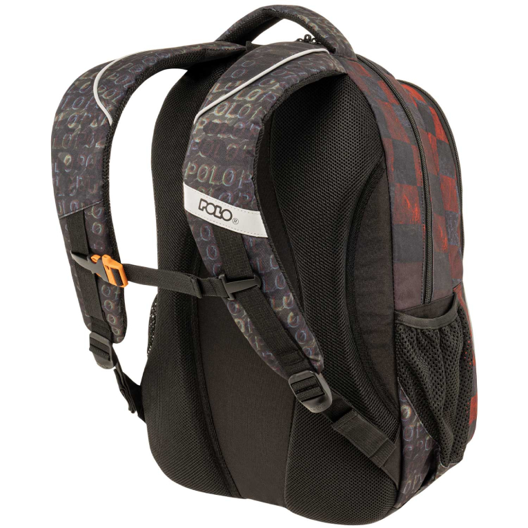 POLO - Σχολικό Σακίδιο Πλάτης  Trophy Μαύρο Backpack με 2 Κεντρικές Θήκες  9-01-060-8362 22lt Υ. 8cm. | Μ. 34cm. | Π. 20cm.