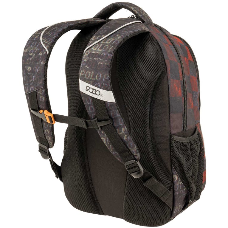 POLO - Σχολικό Σακίδιο Πλάτης  Trophy Μαύρο Backpack με 2 Κεντρικές Θήκες  9-01-060-8362 22lt Υ. 8cm. | Μ. 34cm. | Π. 20cm.