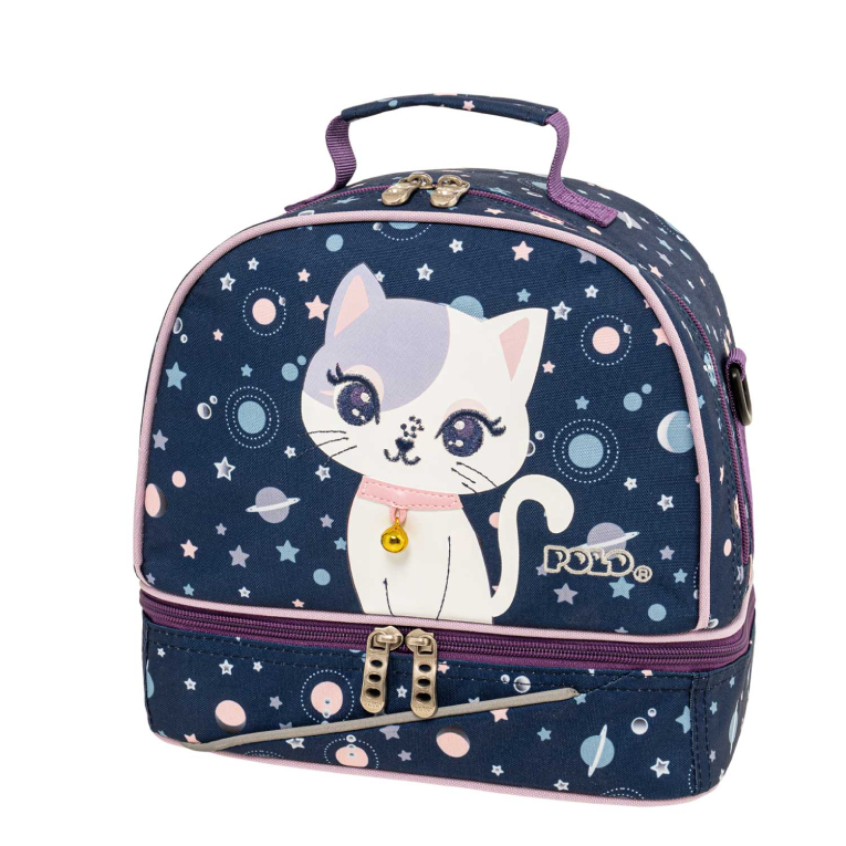 Polo Ισοθερμική Τσάντα Φαγητού KIDS FUN SPACE CAT Lunch Bag   24x26x15cm  9-07-104-8348