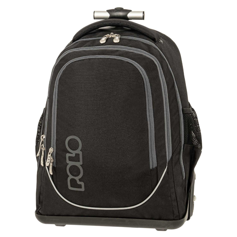 Polo Trolley Cart Bag Σχολική Τσάντα Τρόλευ Δημοτικού Μαύρη Μ36 x  Π26 x Υ43m 9-01-074-2000