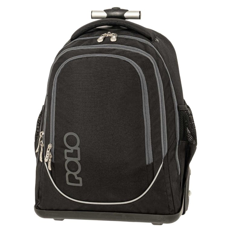 Polo Trolley Cart Bag Σχολική Τσάντα Τρόλευ Δημοτικού Μαύρη Μ36 x  Π26 x Υ43m 9-01-074-2000