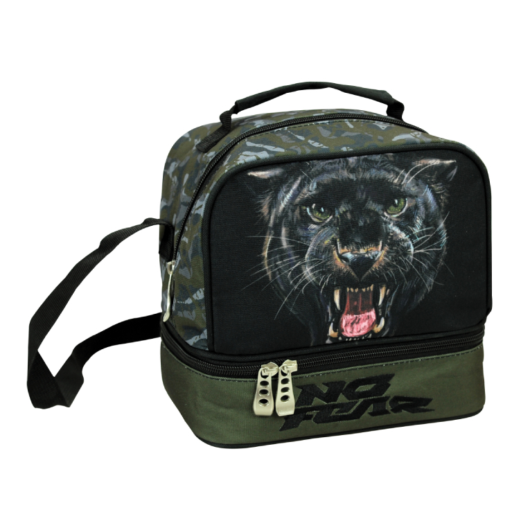 BMU -  BACK ME UP Lunch Bag Παιδικό Τσαντάκι Φαγητού Οβάλ με ισοθερμική επένδυση NO FEAR FOREST PUMA 20x21x15 348-44220