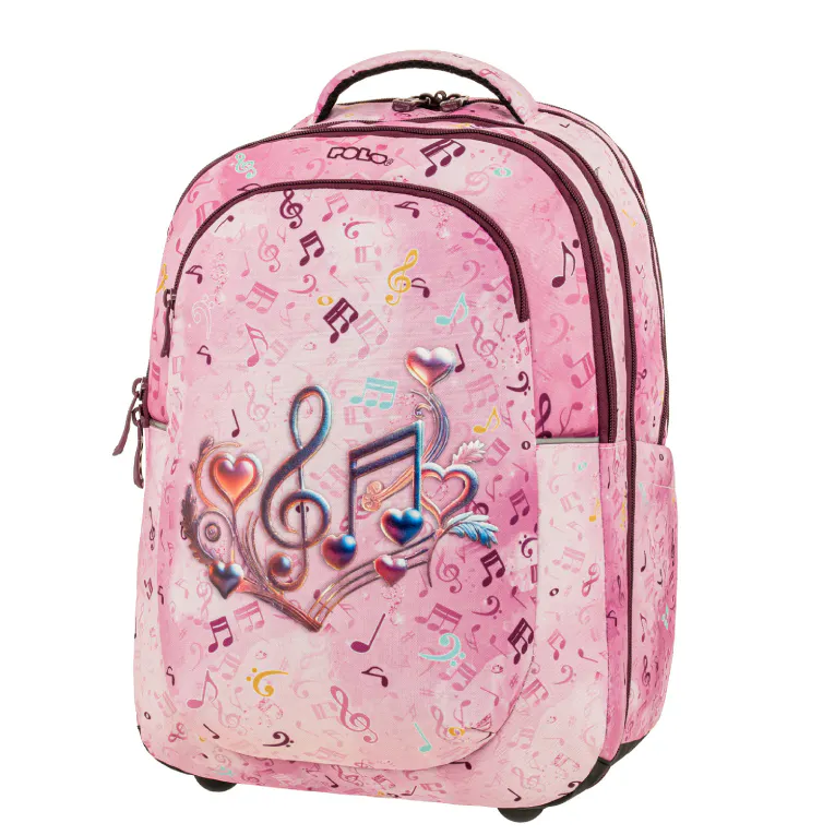 POLO - Σχολικό Σακίδιο Πλάτης  KINETIC ΡΟΖ ΝΟΤΕΣ NOTES Backpack με 4 Κεντρικές Θήκες (η μία επεκτεινόμενη)  9-01-072-8430