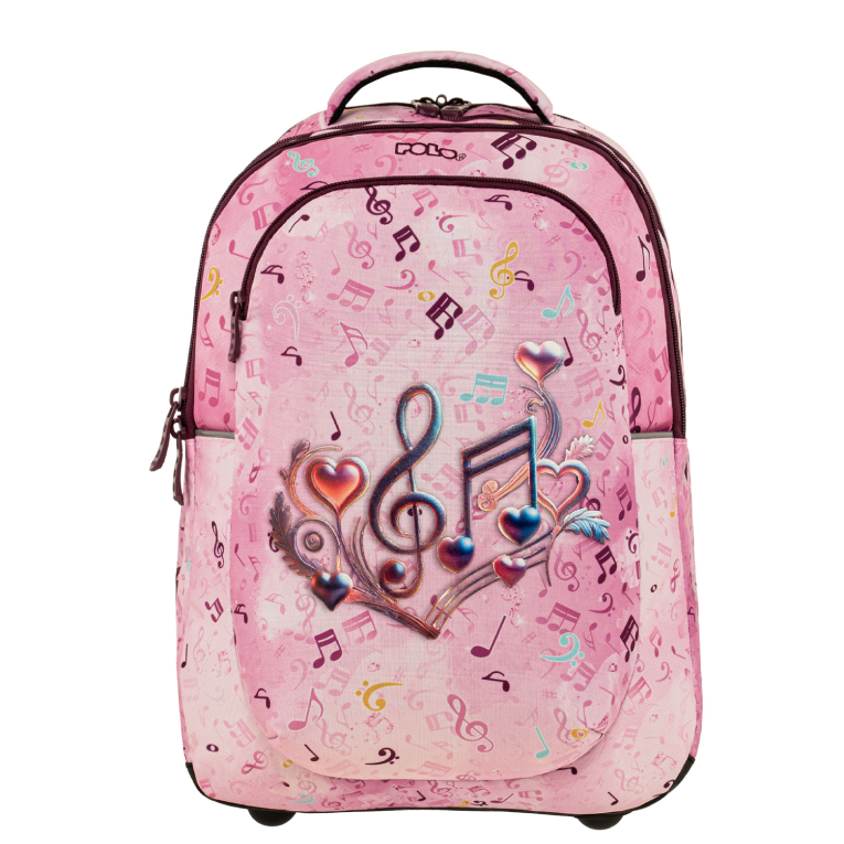 POLO - Σχολικό Σακίδιο Πλάτης  KINETIC ΡΟΖ ΝΟΤΕΣ NOTES Backpack με 4 Κεντρικές Θήκες (η μία επεκτεινόμενη)  9-01-072-8430