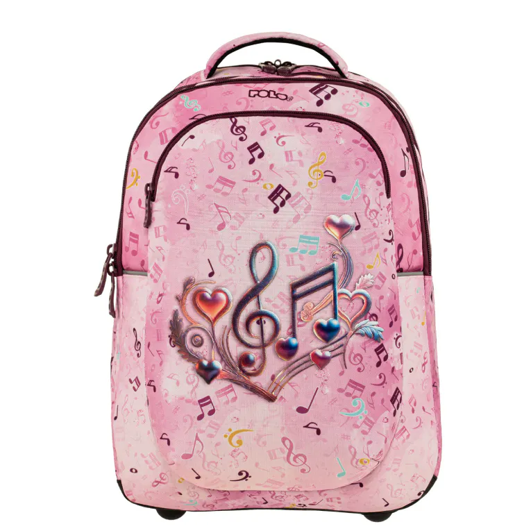 POLO - Σχολικό Σακίδιο Πλάτης  KINETIC ΡΟΖ ΝΟΤΕΣ NOTES Backpack με 4 Κεντρικές Θήκες (η μία επεκτεινόμενη)  9-01-072-8430