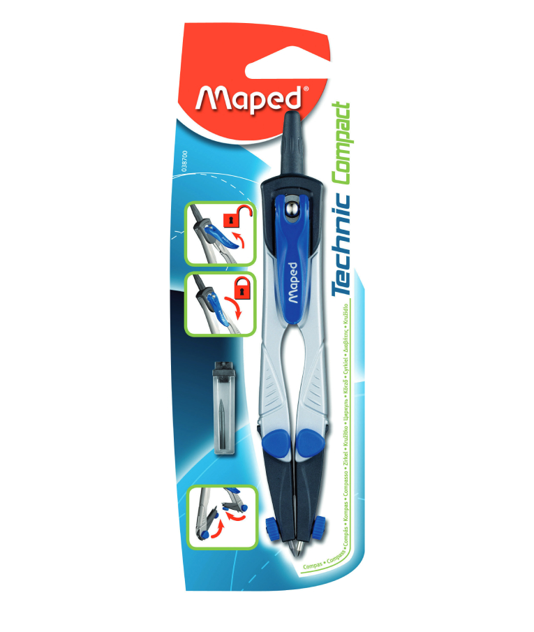 MAPED - Διαβήτης Maped Technic Compact Με Μύτη και Ρυθμιζόμενα Σκέλη 038700