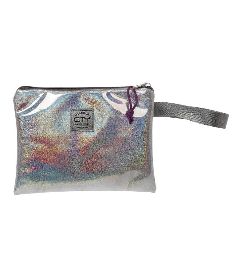 Τσαντάκι Χειρός Βόλτας Safe Pocket Sparkle Silver Ασημί (CL54015) Luc sac