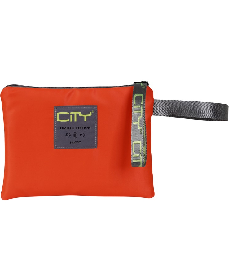 CITY LYCSAC - Τσαντάκι Χειρός Βόλτας Safe Pocket Satin Orange Πορτοκαλί (CL22615) Luc sac