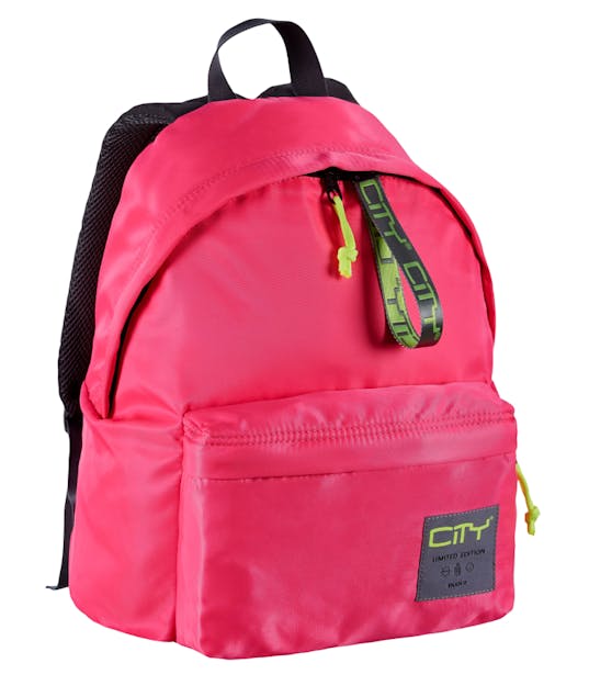 CITY LYCSAC - Lyc Sac Τσάντα Πλάτης σε Ροζ χρώμα ΤΣΑΝΤΑ CITY THE DROP SATIN PINK 41 x 30,5 x 15,5 cm CL28317 με 1 θήκη