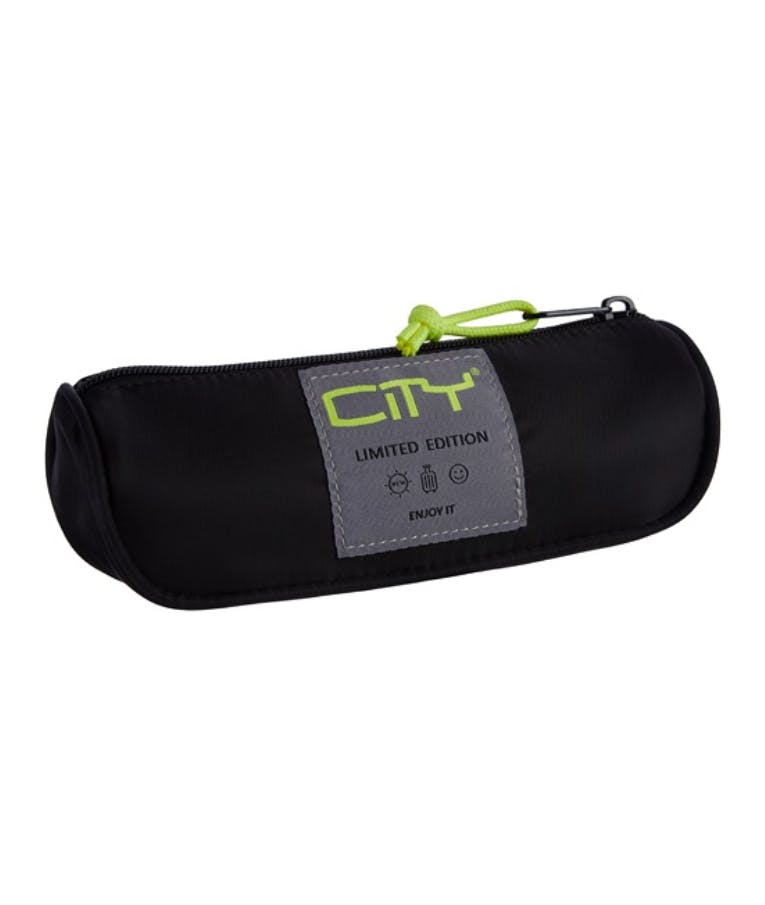 Κασετίνα-Βαρελάκι City Eclair Satins Black 1 zip Μαύρη Τριγωνική Με Ένα Φερμουάρ (CL28299) Luc sac