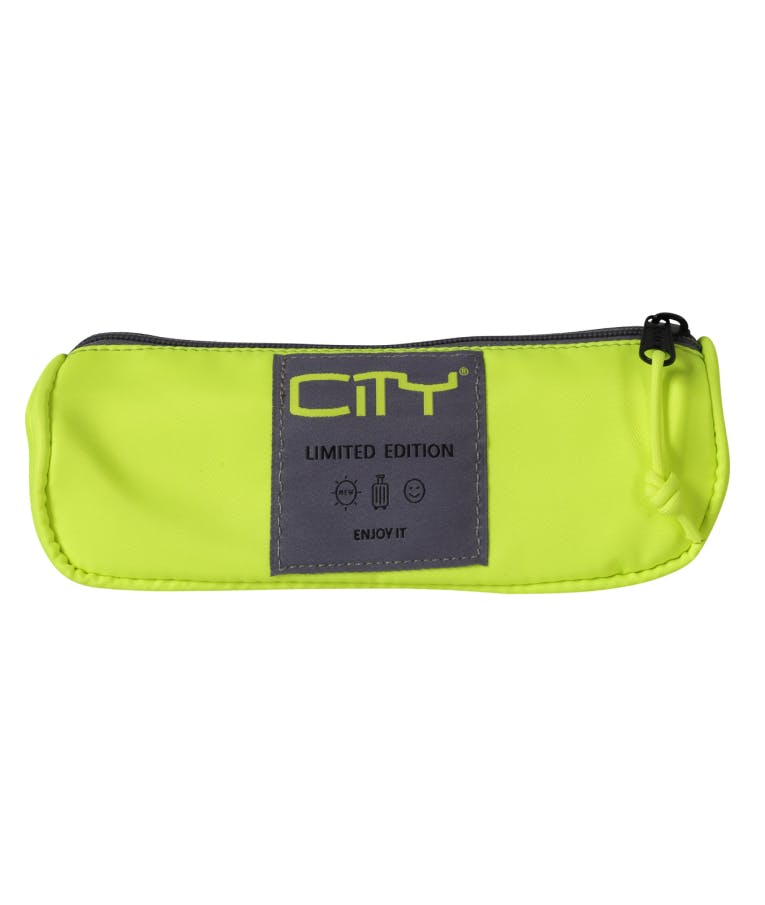 Κασετίνα-Βαρελάκι City Eclair Satins Yellow 1 zip Κίτρινη Τριγωνική Με Ένα Φερμουάρ (CL22599) Luc sac