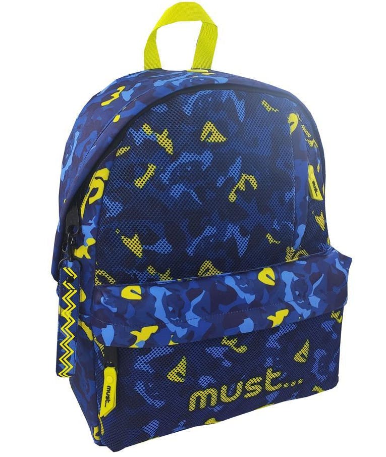 Must Σχολική Τσάντα Πλάτης Monochrome ARMY NET Backpack 1 Κεντρική Θήκη (4 Θήκες) Μπλε-Κίτρινο  32x17x42 cm  584613