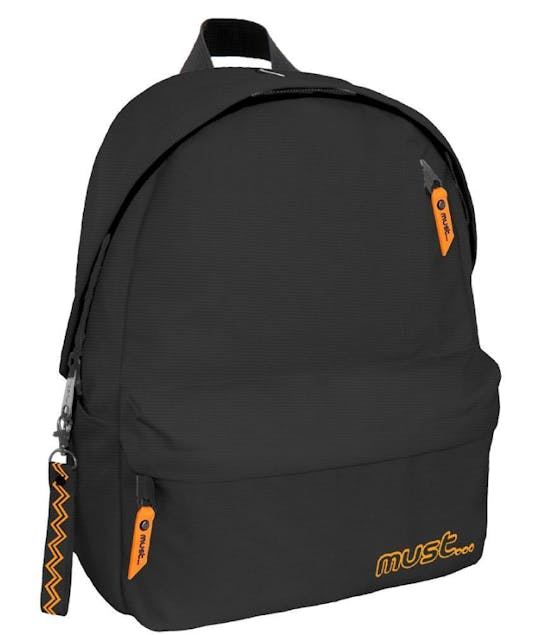 MUST - Must Σχολική Τσάντα Πλάτης Monochrome PLUS RPET ΜΑΥΡΟ Backpack 1 Κεντρική 32x17x42 cm  584611