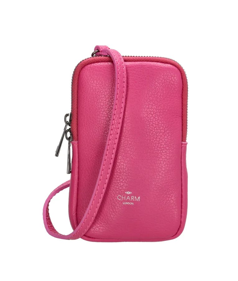Phone Bag CHARM LONDON ELISA DUGROS - Τσαντάκι Κινητού Φούξια  10cm x  18cm  (3.9χ7 In ) L565 011