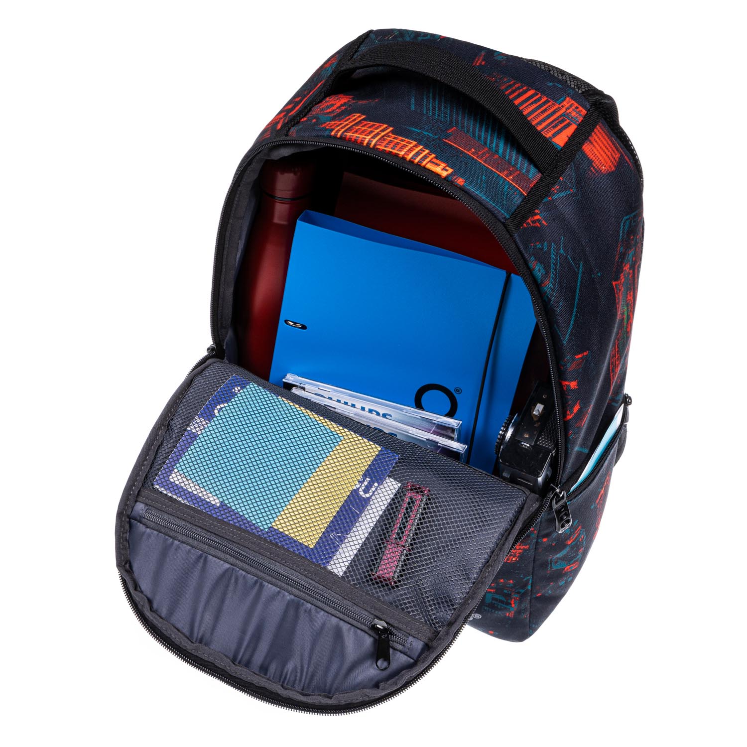 POLO - Polo Backpack ROVER Print Σχολική Τσάντα Πλάτης Χρώμα Μαύρο 25 lt Υ47 x Μ30 x Π16 cm 9-01-028-8157 laptop case & secret case