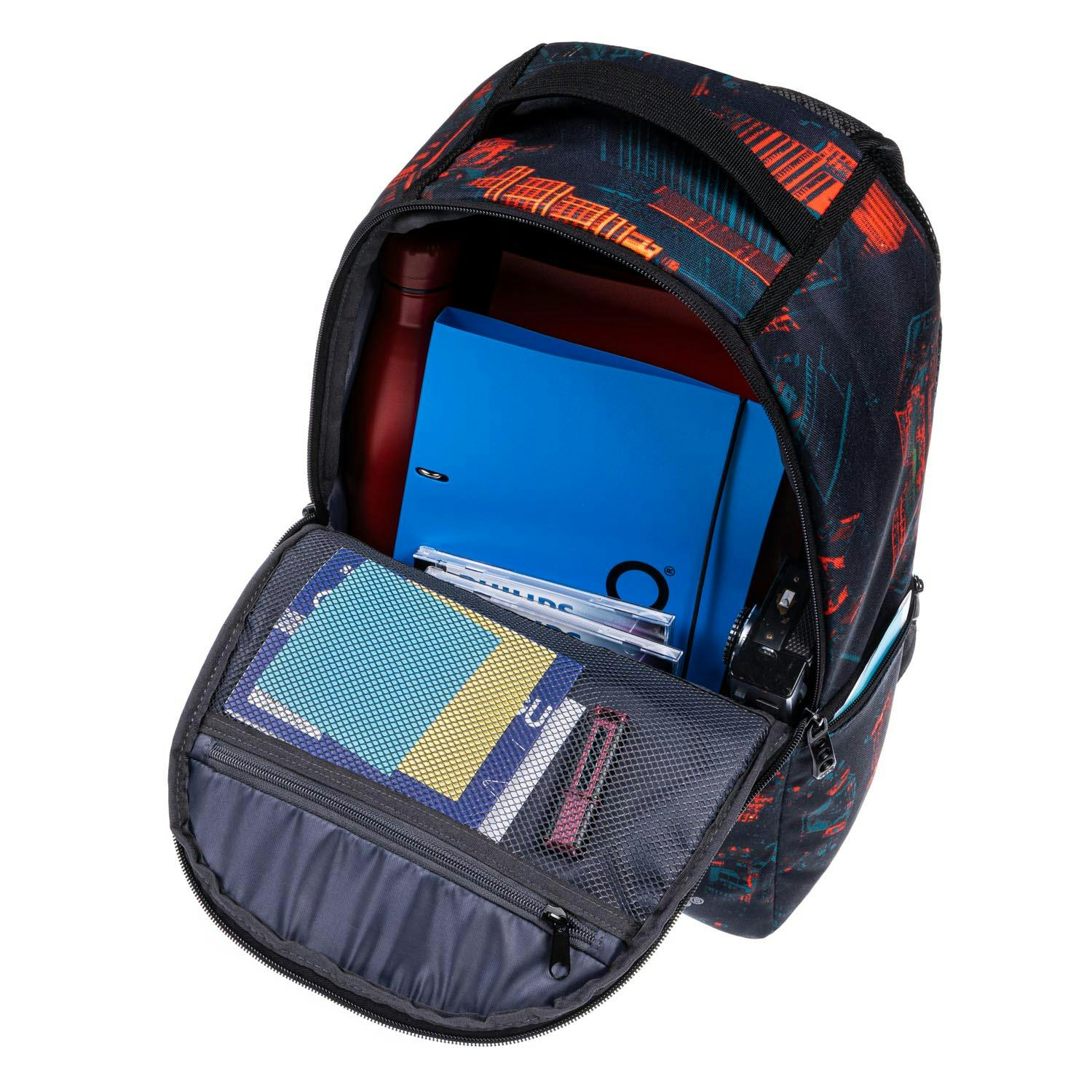 POLO - Polo Backpack ROVER Print Σχολική Τσάντα Πλάτης Χρώμα Μαύρο 25 lt Υ47 x Μ30 x Π16 cm 9-01-028-8157 laptop case & secret case