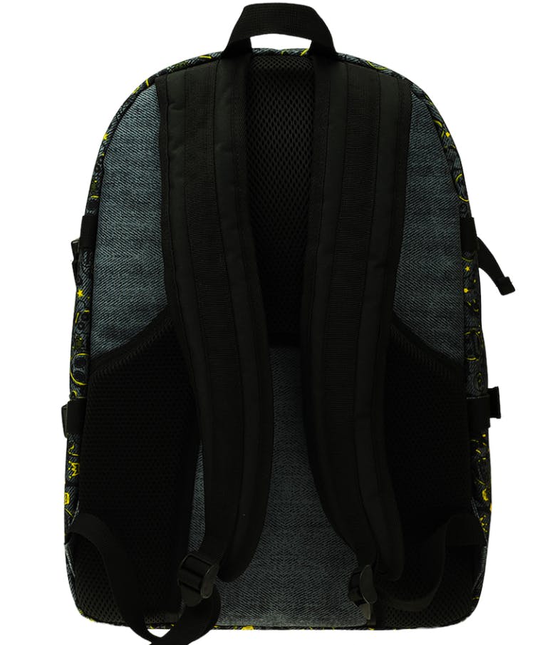 GIM - Gim EMOJI DENIM Σχολική Τσάντα Πλάτης Δημοτικού Backpack Μ35 x Π20 x Υ46εκ Μαύρη με 2 Κεντρικές Θέσεις 368-00031