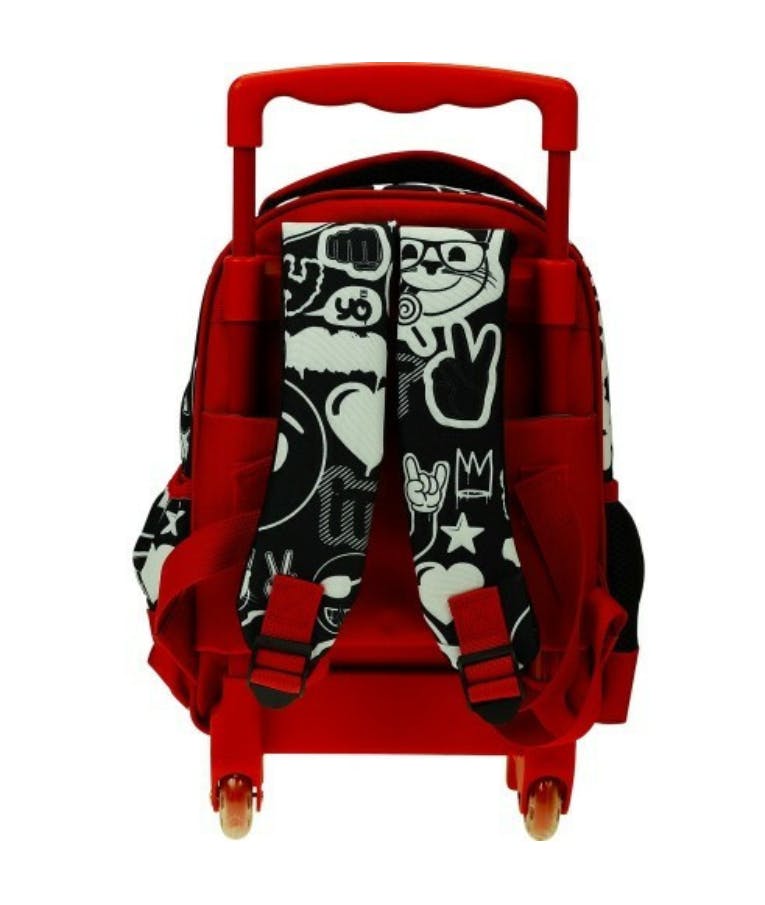 GIM - Gim Σχολική Τσάντα Τρόλεϊ Νηπιαγωγείου σε Κόκκινο χρώμα EMOJI TO LIT Μ25 x Π15 x Υ30εκ - Junior Backpack  368-01072