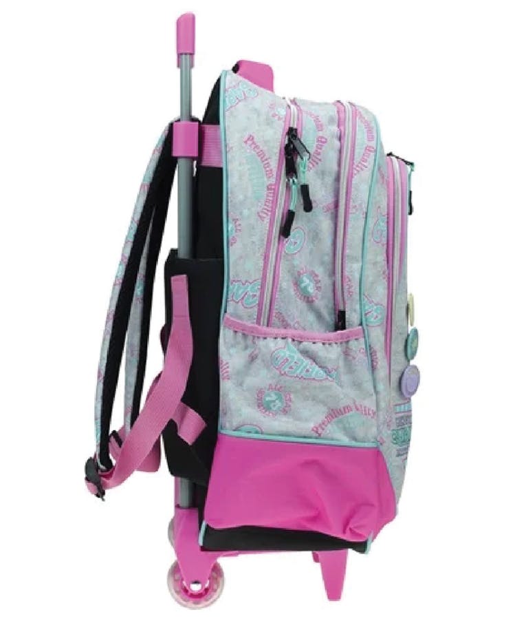 BMU -   Back Me Up Garfield Σχολική Τσάντα Τρόλεϊ Δημοτικού σε Γκρι Ροζ χρώμα 3 θήκες  334-91074