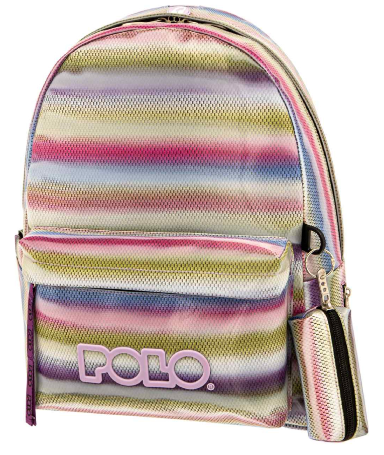 POLO - Polo Ragazza Σχολική Τσάντα Πλάτης Δημοτικού με πορτοφόλι multicolor Μ31 x Π20 x Υ41εκ 9-01-134-8219