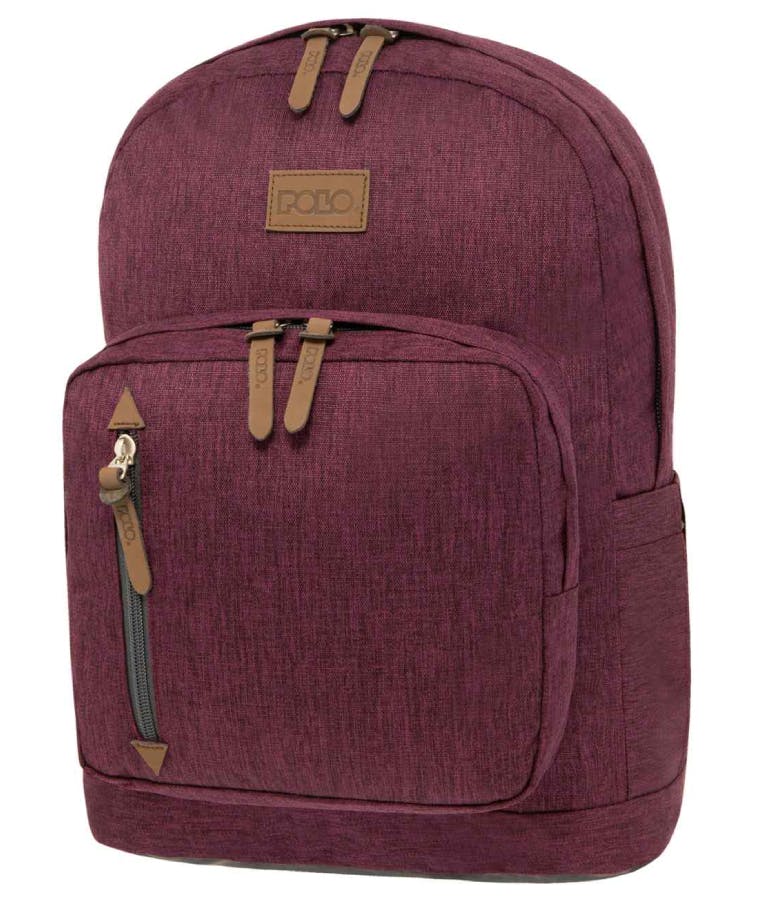 Polo Bole Backpack Υφασμάτινο Σακίδιο Πλάτης Μπορντώ 25lt laptop 1000D  9-01-243-4800 Bordeau Y45xΜ32xΠ17cm BACKPACK