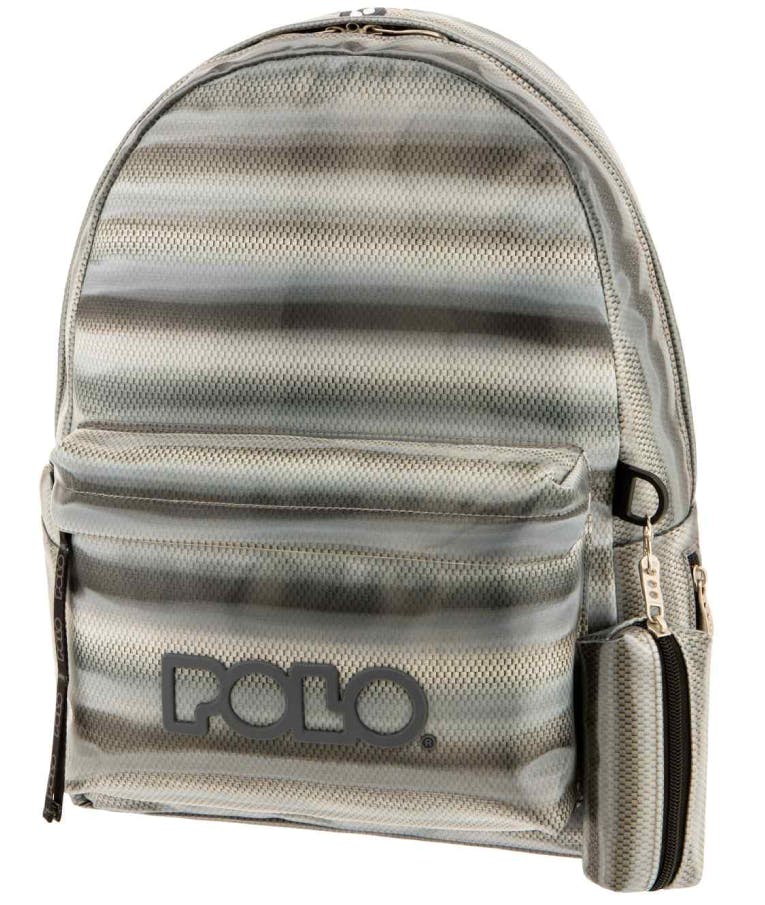 POLO - Polo Ragazza Σχολική Τσάντα Πλάτης Δημοτικού με πορτοφόλι Γκρι Grey Μ31 x Π20 x Υ41εκ 9-01-134-8240
