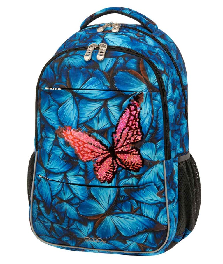Polo Backpack GEM Σχολική Τσάντα - Σακίδιο Πλάτης  2 Κεντρικές Θήκες 25 lt Υ47 x Μ33 x Π 19cm 9-01-035-8198