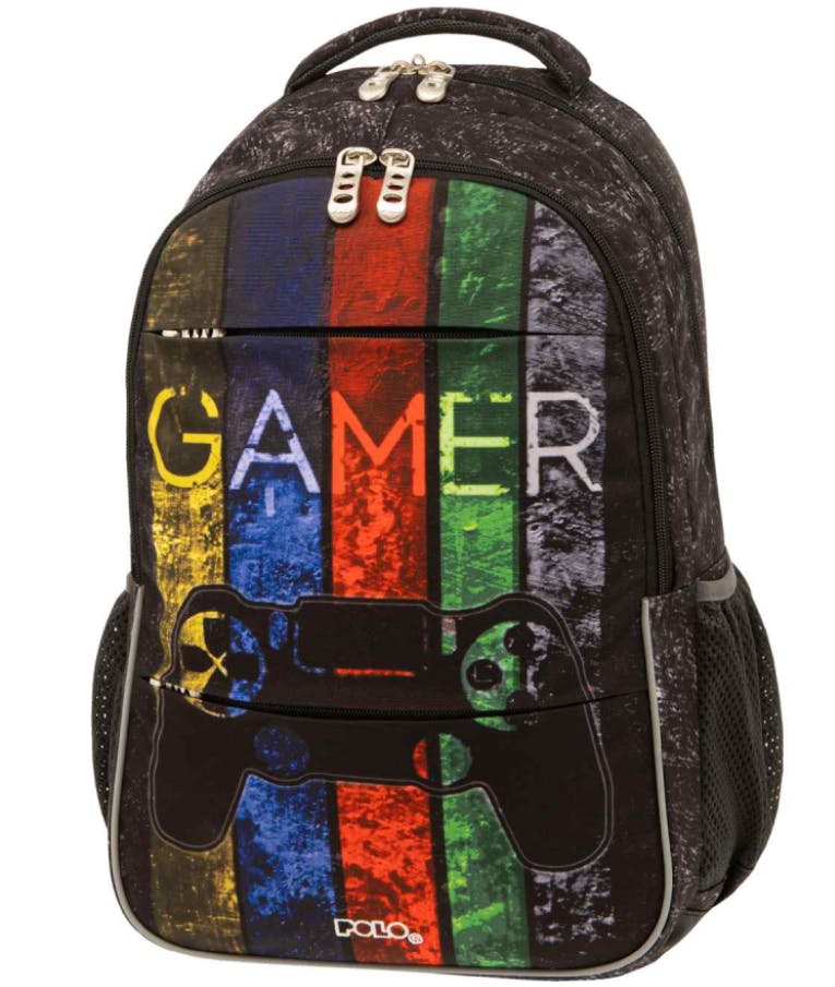 Polo Backpack GEM Σχολική Τσάντα - Σακίδιο Πλάτης  2 Κεντρικές Θήκες 25 lt Υ47 x Μ33 x Π19cm 9-01-035-8200