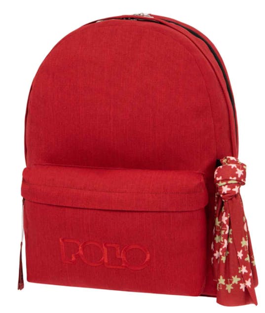 POLO - Σακίδιο Πλάτης Διθέσιο ORIGINAL DOUBLE SCARF Red Jean Κόκκινο 30lt Υ:41 x M:31 x Π:30cm  BACKPACK 9-01-235-3101