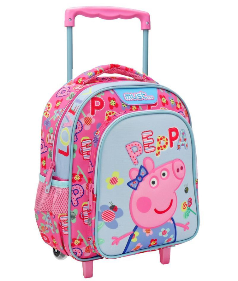 MUST - Must Σχολική Τσάντα Νηπίου Trolley Bag PEPPA PIG LOVELY με 2 Θήκες 27x10x31cm  Diakakis 482744