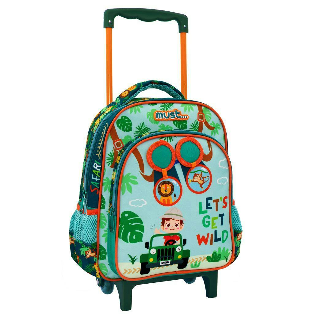 Must Σχολική Τσάντα Νηπίου Trolley Bag SAFARI με 2 Θήκες 27x10x31cm  Diakakis 585006