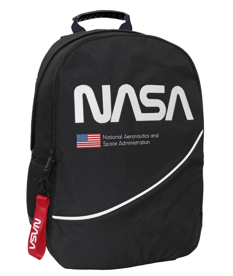 Must  Σχολική Τσάντα Πλάτης Δημοτικού  NASA σε Μαύρο Χρώμα 3 ΘΗΚΕΣ 33x16x45 cm  486020