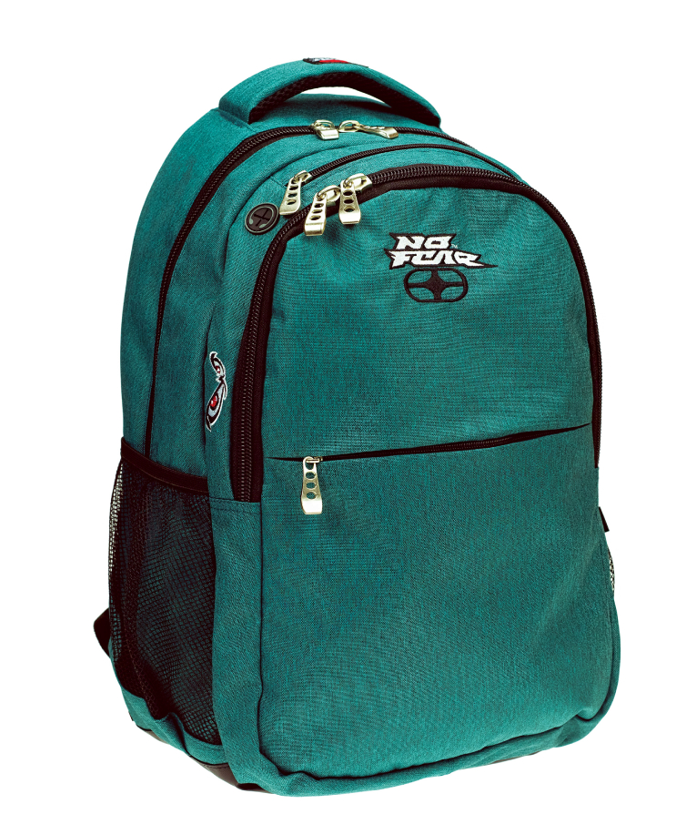 Back Me Up NO FEAR EMERLAND Σχολική Τσάντα Πλάτης Backpack Δημοτικού με 3 θήκες σε πράσινο χρώμα   348-23031 