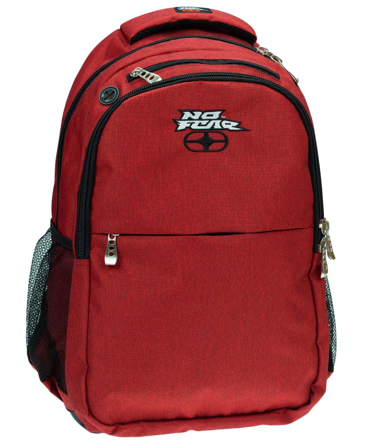 Back Me Up NO FEAR RED Σχολική Τσάντα Πλάτης Backpack Δημοτικού με 3 θήκες σε Κόκκινο χρώμα   348-22031 
