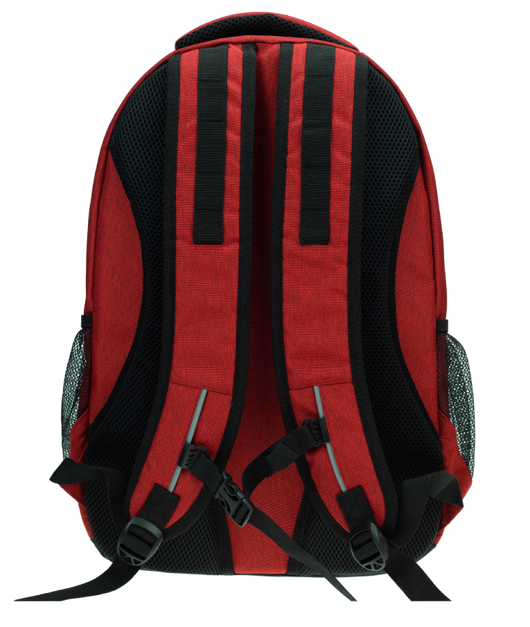 BMU - Back Me Up NO FEAR RED Σχολική Τσάντα Πλάτης Backpack Δημοτικού με 3 θήκες σε Κόκκινο χρώμα   348-22031 