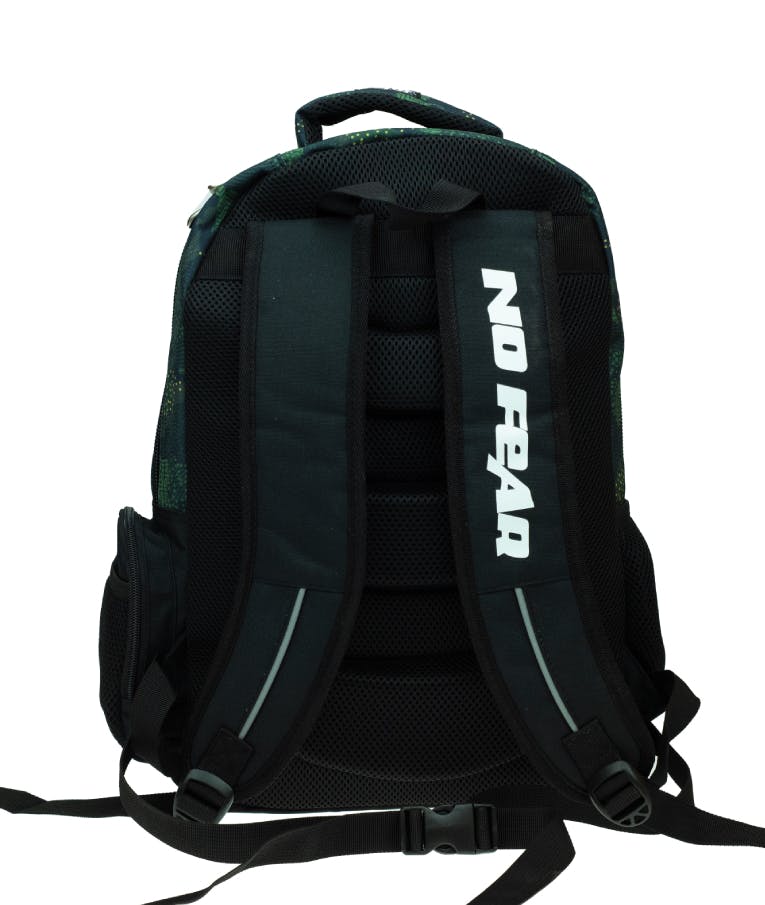 BMU - Back Me Up NO FEAR JAGUAR Σχολική Τσάντα Πλάτης Backpack Δημοτικού Μαύρη με 3 θήκες  348-13031 