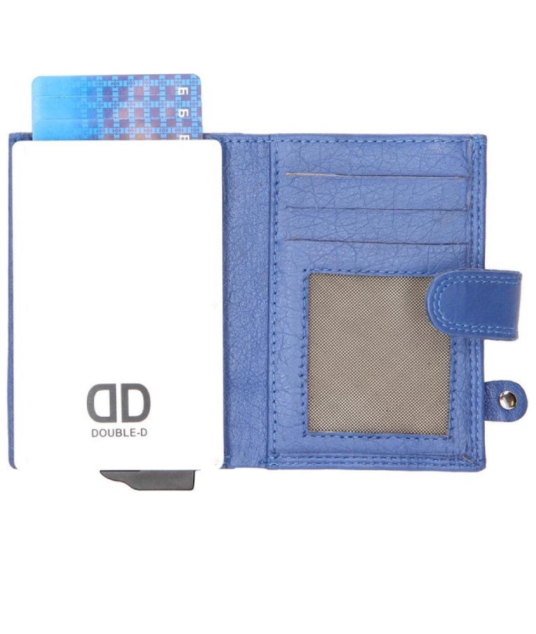 POLO - ΠΟΡΤΟΦΟΛΙ ΜΠΛΕ WALLET SAFETY CARD PROTECTOR POP UP  DOUBLE-d fh-series LEATHER   10 ΚΑΡΤΩΝ RFID PROTECTION