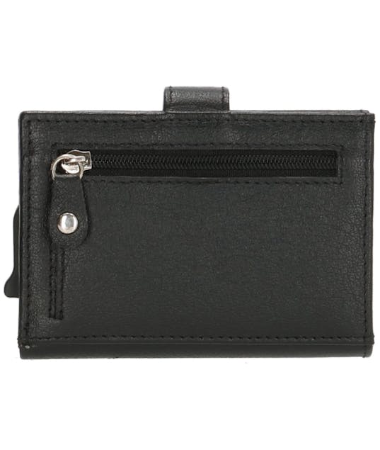 POLO - ΠΟΡΤΟΦΟΛΙ ΜΑΥΡΟ WALLET SAFETY CARD PROTECTOR POP UP  DOUBLE-d fh-series LEATHER   10 ΚΑΡΤΩΝ RFID PROTECTION