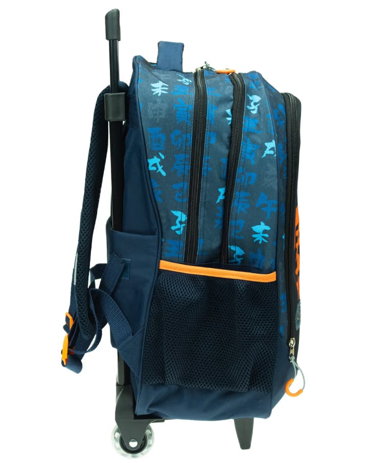 GIM -  Σχολική Τσάντα Trolley Δημοτικού NARUTO LETTERS 3 θήκες  Μ35 x Π20 x Υ51cm  369-01074 Τρόλεϊ