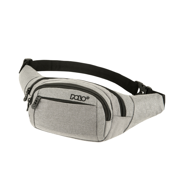 POLO - Τσαντάκι Μέσης Μπανάνα  WAIST BAG DENVER Ανοιχτό Γκρι 1 lt  Y 14 X 25 X 5 9-08-001-2200