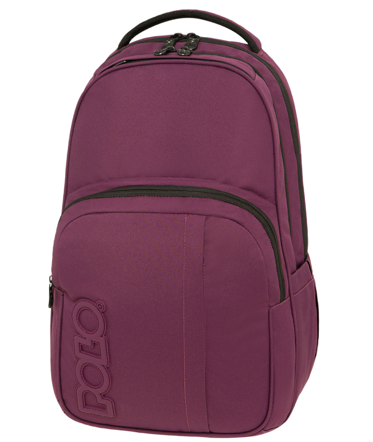 Polo Backbag SPIN Σχολική Τσάντα -Σακίδιο Πλάτης & Βόλτας Κόκκινη με 3 Κεντρικές Θήκες 20 lt 45x31x20 cm 9-01-044-4600