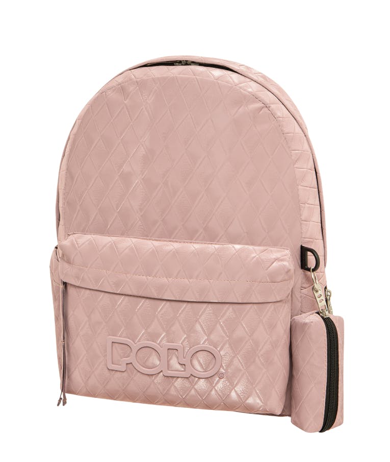 POLO - Σακίδιο Πλάτης ZUCCHERO Backpack Σχολική Τσάντα Πλάτης / Βόλτας σε Ροζ Χρώμα 20lt Υ41xΜ31xΠ21 cm 9-02-058-8324