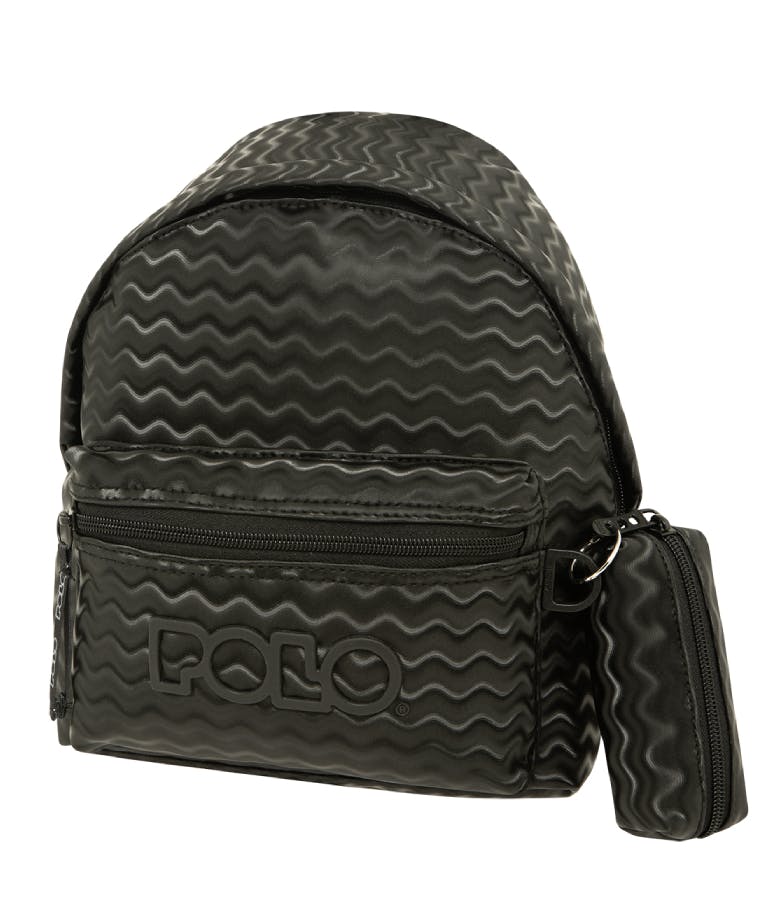 POLO - Polo Backbag MINI SIGN Τσάντα -Σακίδιο Πλάτης Βόλτας σε Μαύρο Χρώμα  8lt  31x24x13cm  9-07-054-8321