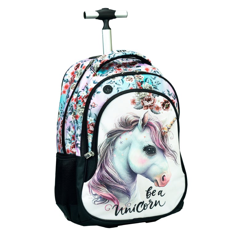 MAGIC UNICORN Τρολει - Σχολική Τσάντα Τρόλευ Δημοτικού Trolley Bag Μ35 x Π18 x Υ54εκ με 3 Κεντρικές Θέσεις Back Me Up  357-17074