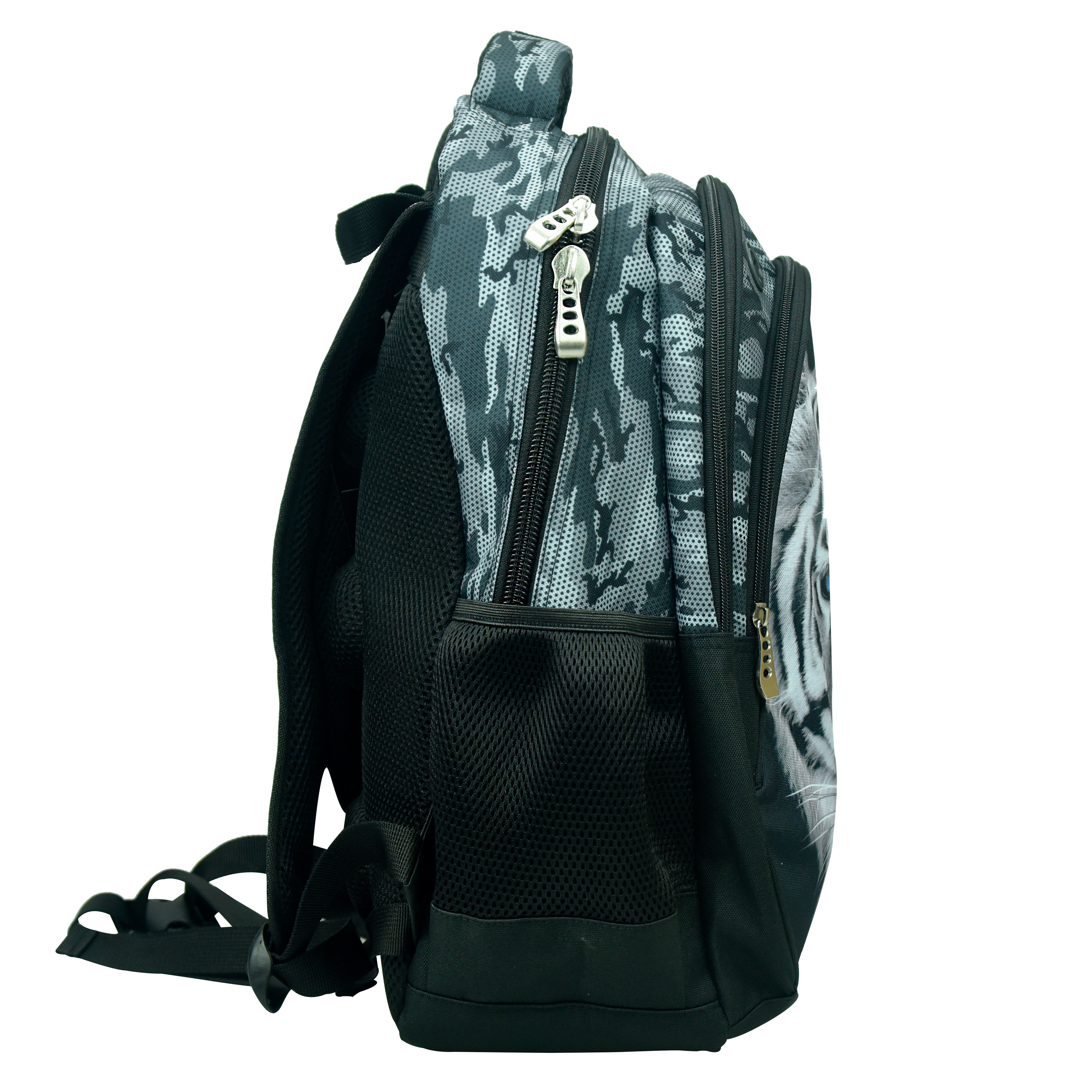 BMU - NO FEAR DARK TIGER Back Me Up Σχολική Τσάντα Πλάτης Backpack Δημοτικού με 3 θήκες 48X30X28 εκ. 348-25031 