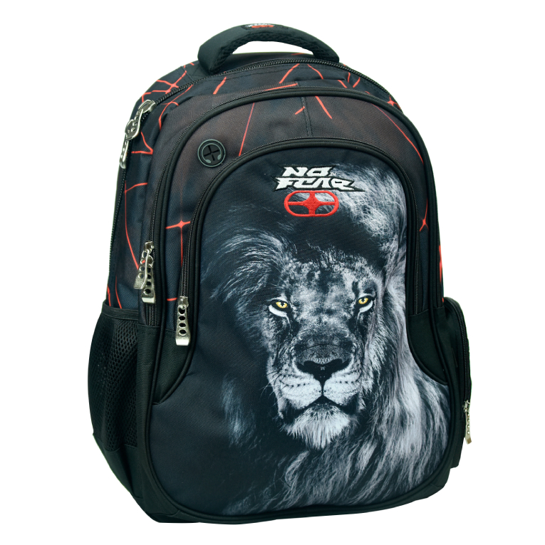 BMU - NO FEAR LASER LION Back Me Up Σχολική Τσάντα Πλάτης Backpack Δημοτικού με 3 θήκες 48X30X28 εκ. 348-35031 