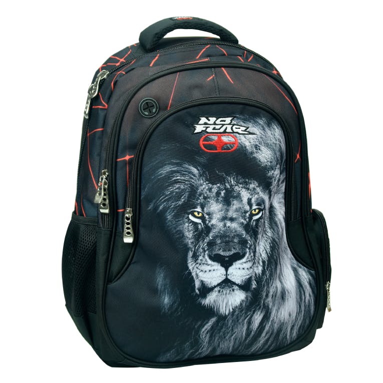 NO FEAR LASER LION Back Me Up Σχολική Τσάντα Πλάτης Backpack Δημοτικού με 3 θήκες 48X30X28 εκ. 348-35031 