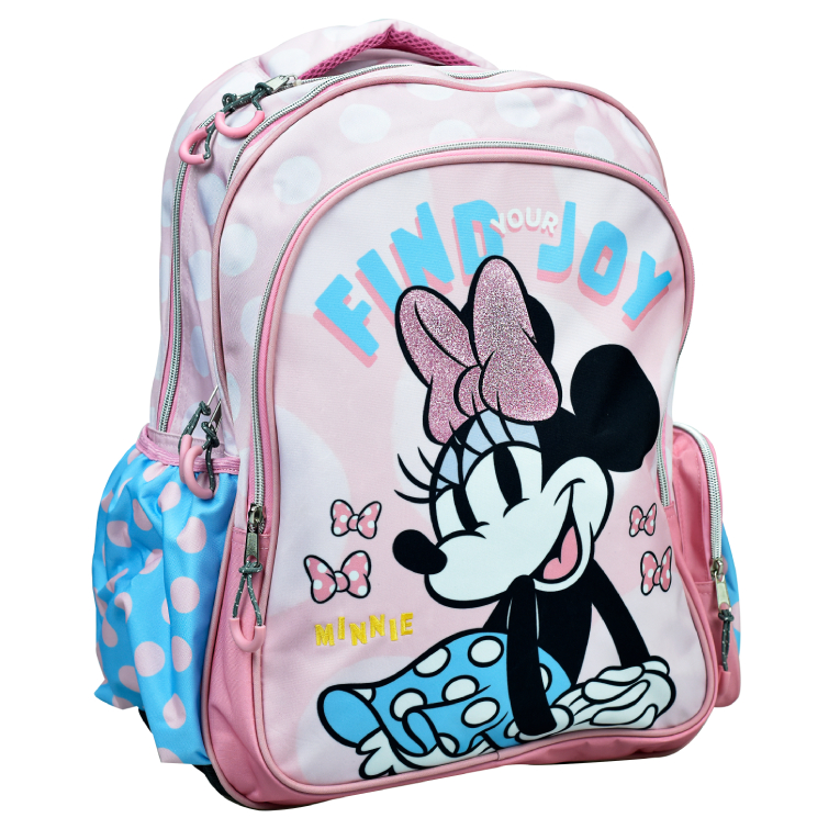 GIM -  Σχολική Τσάντα Πλάτης Backpack Δημοτικού MINNIE POLKA DOT POWER με 3 θήκες 43X30X17 εκ. 340-38031 BMU