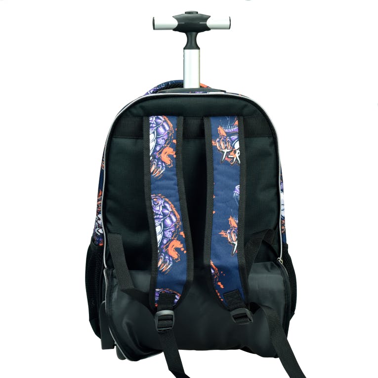 BMU - Back Me Up  T-REX Σχολική Τσάντα Πλάτης ΤΡΟΛΕΙ TROLLEY  Backpack Δημοτικού με 3 θήκες  357-20074 